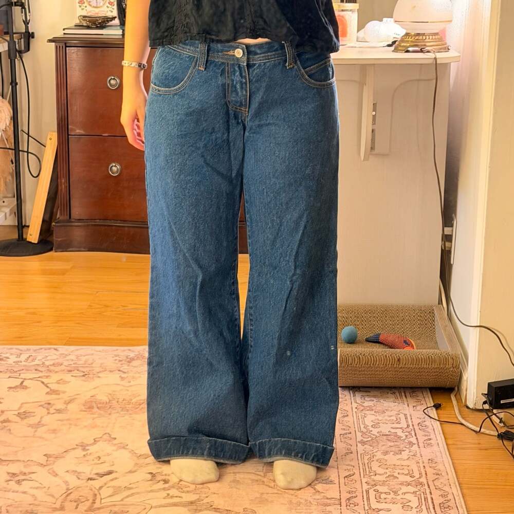 J. Galt Shanghai Dark Wash Low Rise Wide Leg Jeans